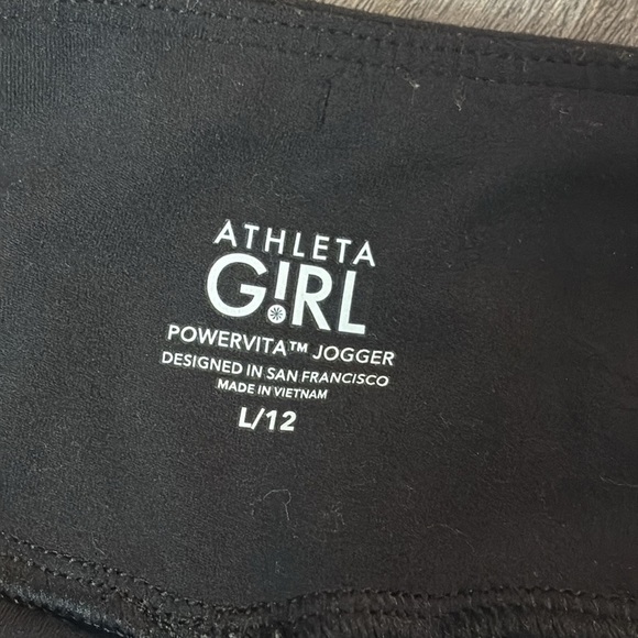 Athleta Girl Black Powervita Jogger size 12 - Picture 5 of 7